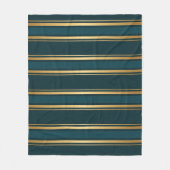 Couverture Polaire Luxury Blue Green Gold Stripe Gift Wrap Pattern (Devant)
