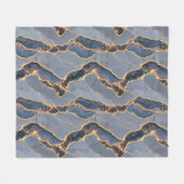 Couverture Polaire Luxury Dark Gray Marble Texture with Gold Veins (Devant (Horizontal))