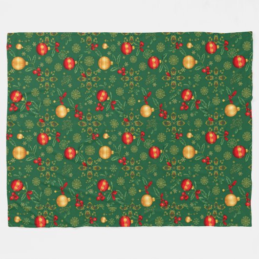 Couverture Polaire Luxury Emerald Green Christmas Throw Blanket (Devant (Horizontal))