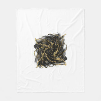Couverture Polaire Luxury Gold and Black Abstract Marble Ink Flow