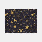 Couverture Polaire Luxury Gold Christmas Pattern Fleece Blanket (Devant (Horizontal))