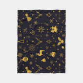 Couverture Polaire Luxury Gold Christmas Pattern Fleece Blanket (Devant)