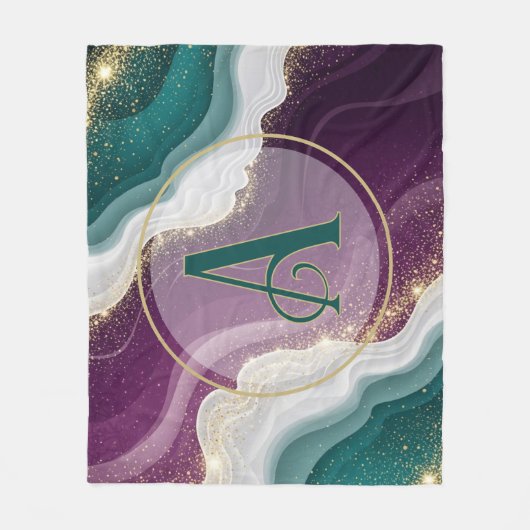 Couverture Polaire Luxury Gold Glitter Marble Pattern (Devant)