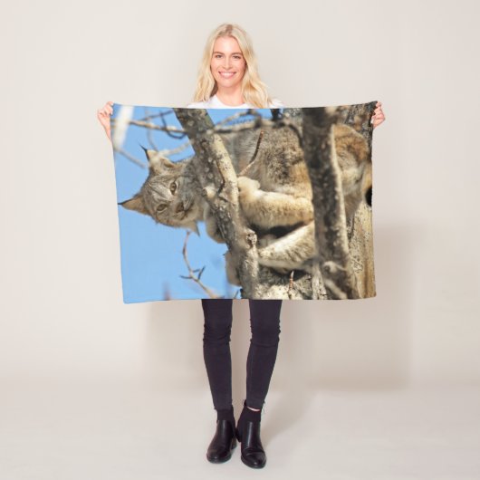Couverture Polaire Lynx espiègle (En situation)