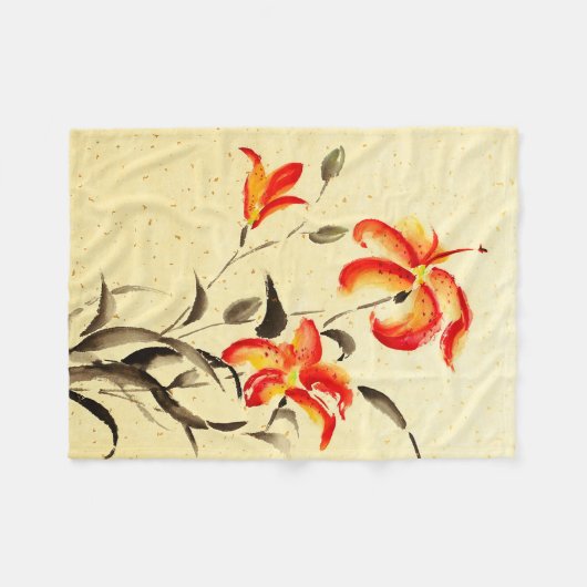 Couverture Polaire Lys de tigre - rouge (Devant (Horizontal))