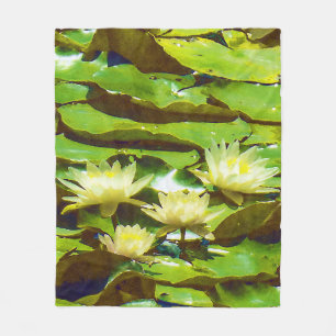 Couverture Polaire Lys d'eau jaune
