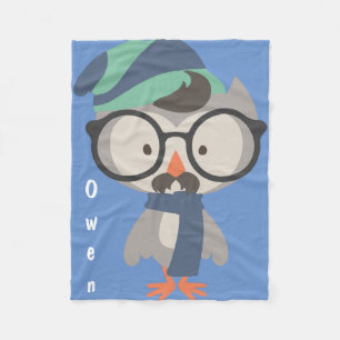Couverture Polaire M. Cool Owl Baby de garçons de hippie