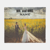 Couverture Polaire M. et Mme Mariage Photo Fleece Blanket (Devant (Horizontal))