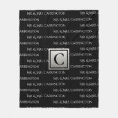 Couverture Polaire M. Et Mme Nom Monogram Black White (Devant)