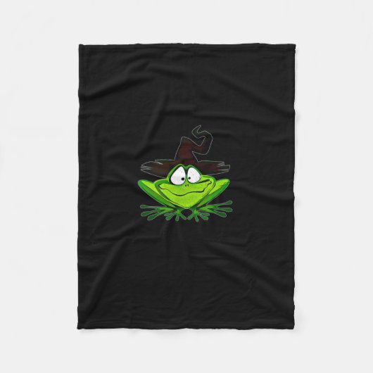 Couverture Polaire M Machusetts Whimsy Frog Witches Hat Halloween Wit (Devant)