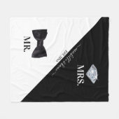 Couverture Polaire M. & Mme Mariage Noir & Blanc (Devant (Horizontal))