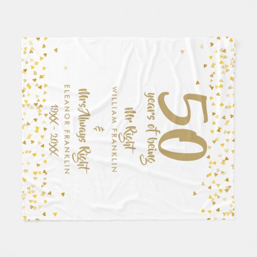 Couverture Polaire M. Mme Right Fun Golden 50e anniversaire (Devant (Horizontal))