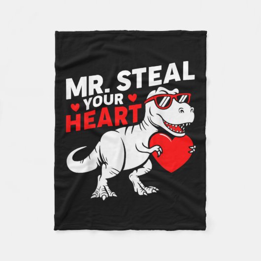 Couverture Polaire M. Steal Your Heart Valentine Day Dinosaur Boys (Devant)