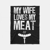 Couverture Polaire Ma Femme Aime Ma Viande Drôle Grillant Barbecue Ad (Devant)