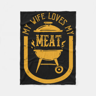 Couverture Polaire Ma Femme Aime Mes Viandes Drôle Pun Grillant Bbq L