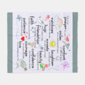 Couverture Polaire Ma prière pour vous bleu des bénédictions | (Devant (Horizontal))