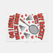 Couverture Polaire Ma raquette a plus d'action que moi Funny Badmint (Devant (Horizontal))