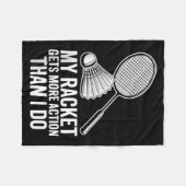 Couverture Polaire Ma raquette a plus d'action que moi Funny Badmint (Devant (Horizontal))