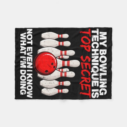 Couverture Polaire Ma Technique De Bowling Est Très Secret Même Pas (Devant (Horizontal))