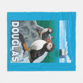 Couverture Polaire Macareux et bateau de croisière - Douglas, Alaska (Devant (Horizontal))