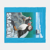 Couverture Polaire Macareux et bateau de croisière - Skagway, Alaska (Devant (Horizontal))