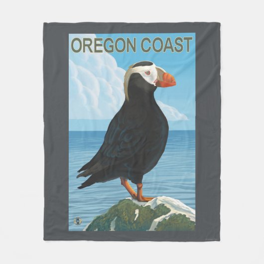 Couverture Polaire Macareux tufté de côte de l'Orégon (Devant)