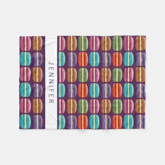 Couverture Polaire Macaron à Parties scintillant violette (Devant (Horizontal))