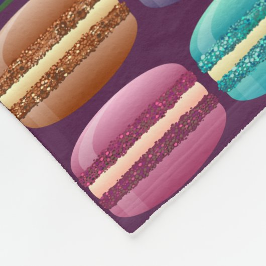 Couverture Polaire Macaron à Parties scintillant violette (Coin)