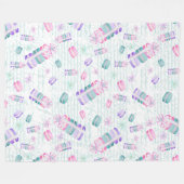 Couverture Polaire Macarons de Noël (Devant (Horizontal))