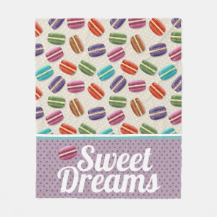 Couverture Polaire Macarons mignons colorés Sweet Dreams Motif