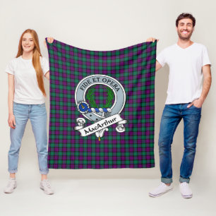 Couverture Polaire MacArthur du Clan Milton Badge Tartan Plaid