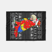 Couverture Polaire Macaw Parrot Christmas Lights Ugly Sweater Funny B (Devant (Horizontal))