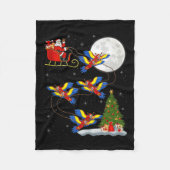 Couverture Polaire Macaw Parrots Santa Sleigh Flying Funny Magical Ch (Devant)