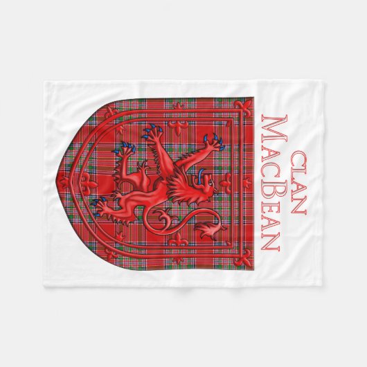 Couverture Polaire MacBean Tartan Scottish Plaid Lion Rampant (Devant (Horizontal))