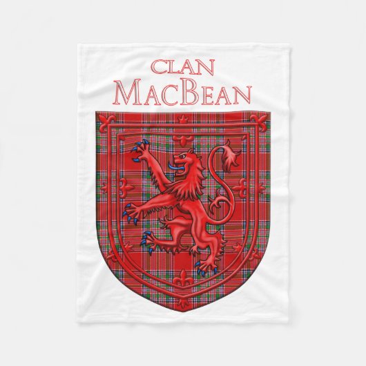 Couverture Polaire MacBean Tartan Scottish Plaid Lion Rampant (Devant)
