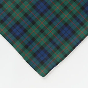 Couverture Polaire MacCallum Clan Royal Blue et Green Tartan
