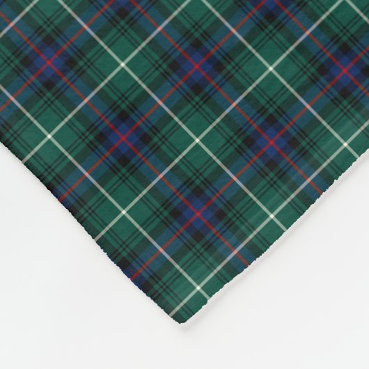 Couverture Polaire MacDonald Clan Forest Vert et Royal Blue Tartan (Coin)