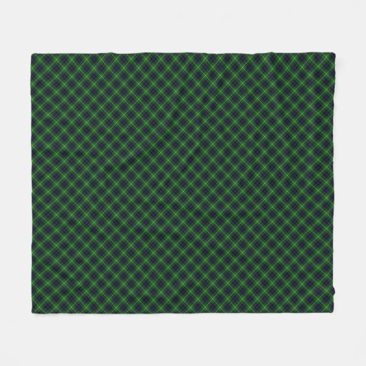 Couverture Polaire MacDonald tartan bleu vert plaid (Devant (Horizontal))