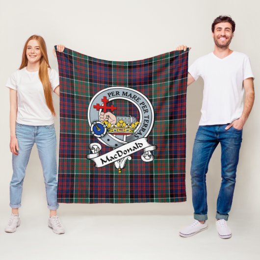 Couverture Polaire Macdonalies De Clan Éblouissant Insigne Tartan Pla (En situation)