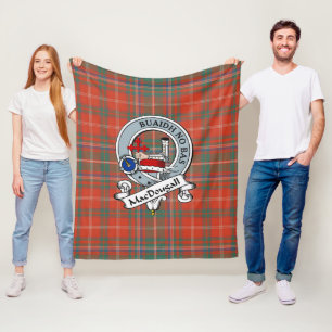 Couverture Polaire MacDougall Ancient Clan Badge Tartan Plaid