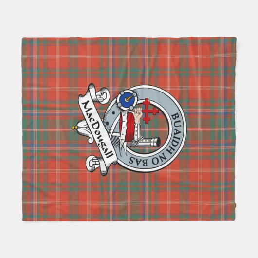 Couverture Polaire MacDougall Ancient Clan Badge Tartan Plaid (Devant (Horizontal))