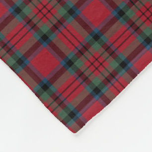 Couverture Polaire MacDuff Clan rouge, vert et bleu Tartan
