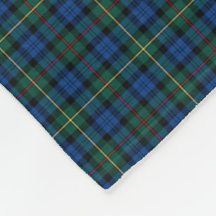 Couverture Polaire MacEwan Clan Royal Blue et Green Tartan