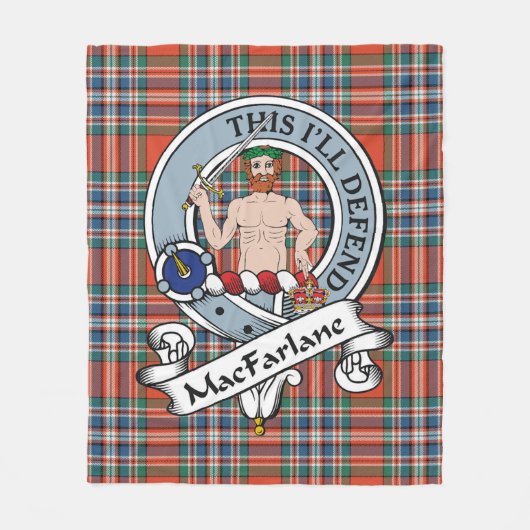Couverture Polaire MacFarlane Ancien Clan Badge Tartan Plaid (Devant)