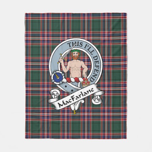Couverture Polaire MacFarlane Chasse Ancien Clan Badge Tartan Plaid (Devant)