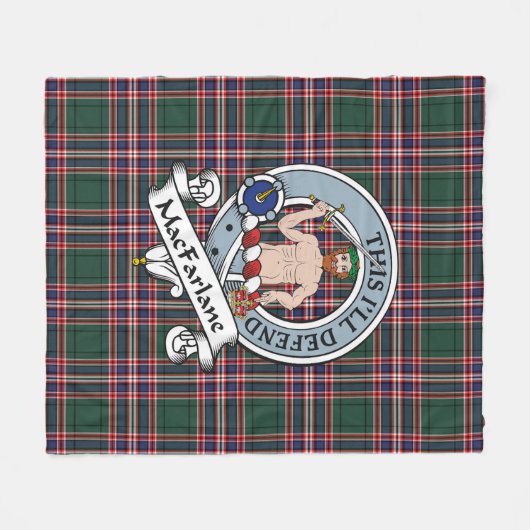 Couverture Polaire MacFarlane Chasse Ancien Clan Badge Tartan Plaid (Devant (Horizontal))