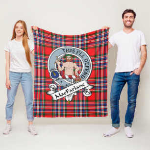 Couverture Polaire MacFarlane Moderne Clan Badge Tartan Plaid