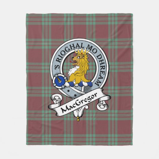 Couverture Polaire MacGregor Chasse Ancien Clan Badge Tartan Plaid (Devant)