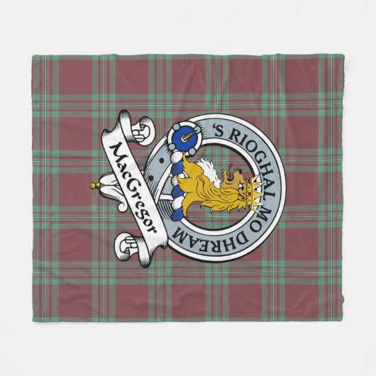 Couverture Polaire MacGregor Chasse Ancien Clan Badge Tartan Plaid (Devant (Horizontal))