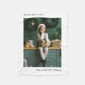 Couverture Polaire Machine à écrire de vacances | Noir et blanc avec  (Devant)